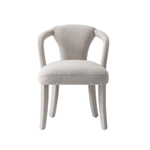 Manhattan Comfort Palmer Mid-Century Modern Tweed Upholstered Armchair in Silver Lining