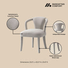 Manhattan Comfort Palmer Mid-Century Modern Tweed Upholstered Armchair in Silver Lining