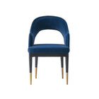 Manhattan Comfort Carrington Modern Glam Velvet Upholstered Armchair in Midnight Blue