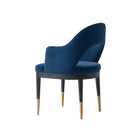 Manhattan Comfort Carrington Modern Glam Velvet Upholstered Armchair in Midnight Blue