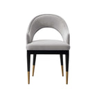 Manhattan Comfort Carrington Modern Glam Velvet Upholstered Armchair in Light Gray