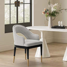 Manhattan Comfort Carrington Modern Glam Velvet Upholstered Armchair in Light Gray