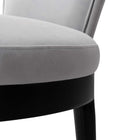 Manhattan Comfort Carrington Modern Glam Velvet Upholstered Armchair in Light Gray