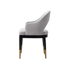 Manhattan Comfort Carrington Modern Glam Velvet Upholstered Armchair in Light Gray
