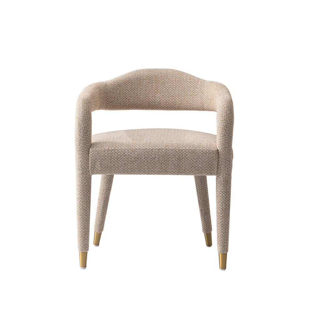 Manhattan Comfort Aspen Mid-Century Modern Tweed Upholstered Armchair in Gold Dust