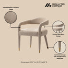 Manhattan Comfort Aspen Mid-Century Modern Tweed Upholstered Armchair in Gold Dust