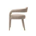 Manhattan Comfort Aspen Mid-Century Modern Tweed Upholstered Armchair in Gold Dust
