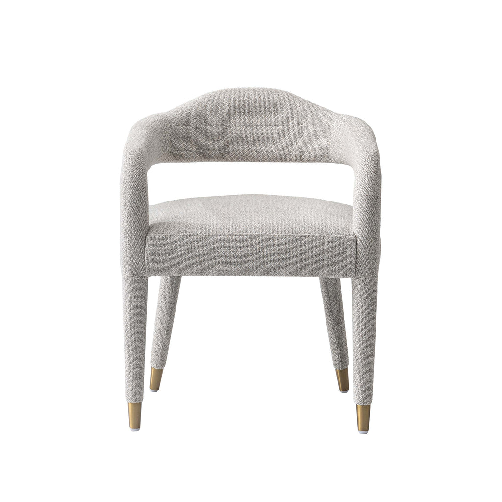 Manhattan Comfort Aspen Mid-Century Modern Tweed Upholstered Armchair in Silver Lining