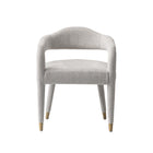 Manhattan Comfort Aspen Mid-Century Modern Tweed Upholstered Armchair in Silver Lining