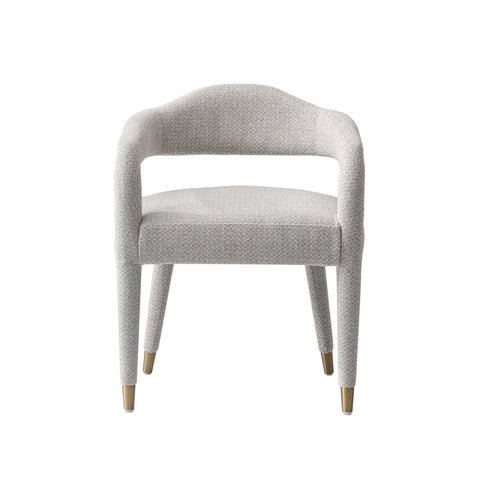 Manhattan Comfort Aspen Mid-Century Modern Tweed Upholstered Armchair in Silver Lining