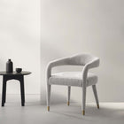 Manhattan Comfort Aspen Mid-Century Modern Tweed Upholstered Armchair in Silver Lining