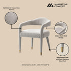 Manhattan Comfort Aspen Mid-Century Modern Tweed Upholstered Armchair in Silver Lining