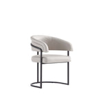 Manhattan Comfort Augusta Modern Vegan Leather Metal Dining Chair in Light Gray
