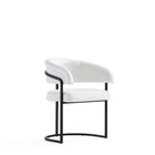 Manhattan Comfort Augusta Modern Vegan Leather Metal Dining Chair in White