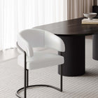 Manhattan Comfort Augusta Modern Vegan Leather Metal Dining Chair in White