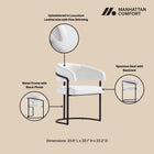 Manhattan Comfort Augusta Modern Vegan Leather Metal Dining Chair in White