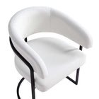 Manhattan Comfort Augusta Modern Vegan Leather Metal Dining Chair in White