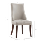 Manhattan Comfort Connie Modern Vegan Leather and Velvet Wood Dining Chair in Light Gray - Set of 2
