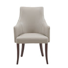 Manhattan Comfort Connie Modern Vegan Leather and Velvet Wood Armchair in Light Gray