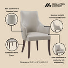 Manhattan Comfort Connie Modern Vegan Leather and Velvet Wood Armchair in Light Gray