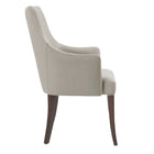 Manhattan Comfort Connie Modern Vegan Leather and Velvet Wood Armchair in Light Gray