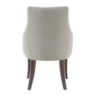 Manhattan Comfort Connie Modern Vegan Leather and Velvet Wood Armchair in Light Gray