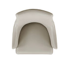 Manhattan Comfort Connie Modern Vegan Leather and Velvet Wood Armchair in Light Gray