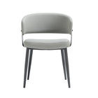 Manhattan Comfort Luce Modern Textured Vegan Leather Metal Dining Chair in Stone Gray