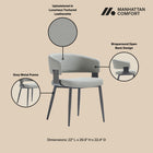 Manhattan Comfort Luce Modern Textured Vegan Leather Metal Dining Chair in Stone Gray