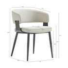 Manhattan Comfort Luce Modern Textured Vegan Leather Metal Dining Chair in Oatmeal