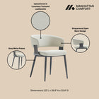 Manhattan Comfort Luce Modern Textured Vegan Leather Metal Dining Chair in Oatmeal