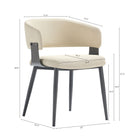 Manhattan Comfort Luce Modern Textured Vegan Leather Metal Dining Chair in Sand