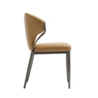Manhattan Comfort Kirsten Modern Vegan Leather Metal Dining Chair in Camel - Set of 2