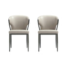 Manhattan Comfort Kirsten Modern Vegan Leather Metal Dining Chair in Light Gray - Set of 2