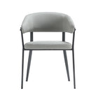 Manhattan Comfort Belle Modern Metal Upholstered Dining Chair in Stone Gray