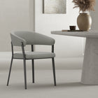 Manhattan Comfort Belle Modern Metal Upholstered Dining Chair in Stone Gray