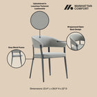 Manhattan Comfort Belle Modern Metal Upholstered Dining Chair in Stone Gray