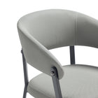 Manhattan Comfort Belle Modern Metal Upholstered Dining Chair in Stone Gray