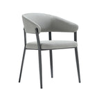 Manhattan Comfort Belle Modern Metal Upholstered Dining Chair in Stone Gray