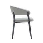 Manhattan Comfort Belle Modern Metal Upholstered Dining Chair in Stone Gray