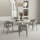 Manhattan Comfort Belle Modern Metal Upholstered Dining Chair in Stone Gray