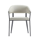 Manhattan Comfort Belle Modern Metal Upholstered Dining Chair in Oatmeal