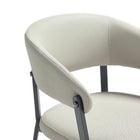 Manhattan Comfort Belle Modern Metal Upholstered Dining Chair in Oatmeal