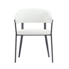 Manhattan Comfort Belle Modern Metal Upholstered Dining Chair in White