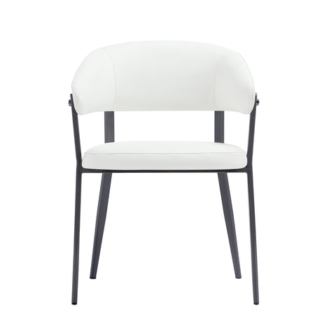 Manhattan Comfort Belle Modern Metal Upholstered Dining Chair in White