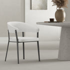 Manhattan Comfort Belle Modern Metal Upholstered Dining Chair in White
