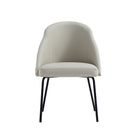 Manhattan Comfort Gracie Modern Vegan Leather Metal Dining Chair in Stone Gray and Black