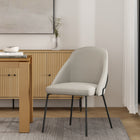 Manhattan Comfort Gracie Modern Vegan Leather Metal Dining Chair in Stone Gray and Black