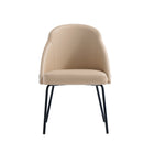 Manhattan Comfort Gracie Modern Vegan Leather Metal Dining Chair in Tan and Black