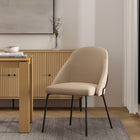 Manhattan Comfort Gracie Modern Vegan Leather Metal Dining Chair in Tan and Black